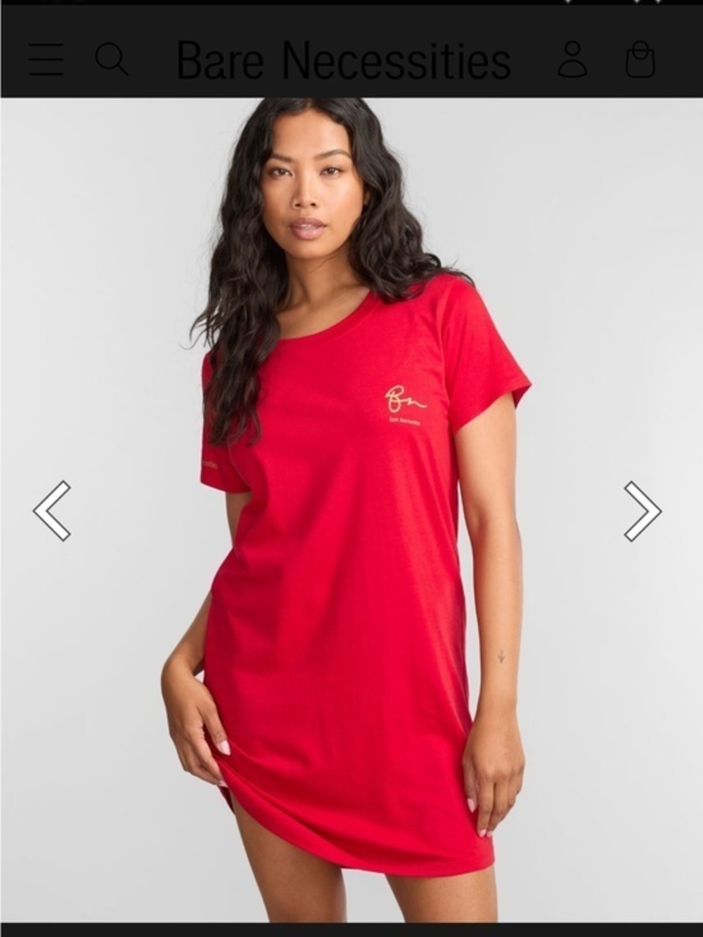 Bare Necessities Bright Red Short Sleeve Sleep Dress
